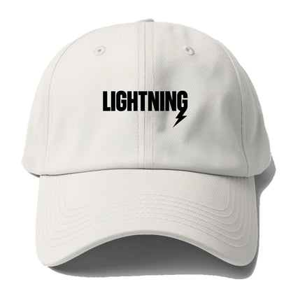 Bold typography design - "LIGHTNING" - fast, electric, striking - Baseball Cap For Big Heads - Off White