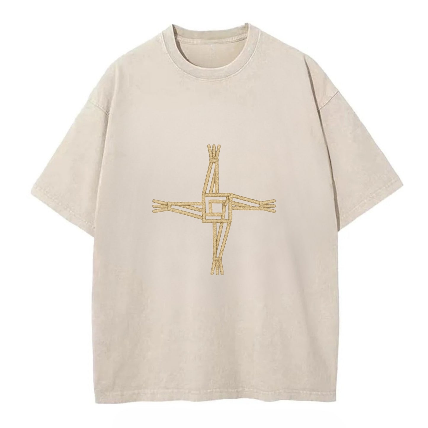 Saint Brigid's Cross  - Vintage T-shirt - Off White