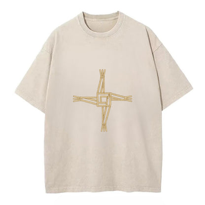 Saint Brigid's Cross  - Vintage T-shirt - Off White