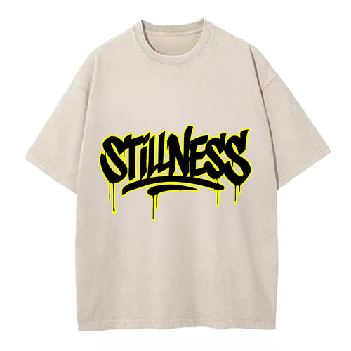 Bold typography design - STILLNESS - quiet power, peaceful presence - Vintage T-shirt