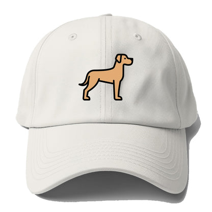 Great Dane - Fawn colored flat side profile - Baseball Cap - Off White