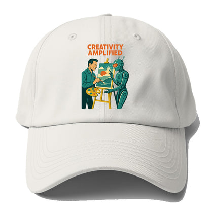 Artist and AI creating beautiful masterpiece together - "Creativity - Baseball Cap For Big Heads - Off White