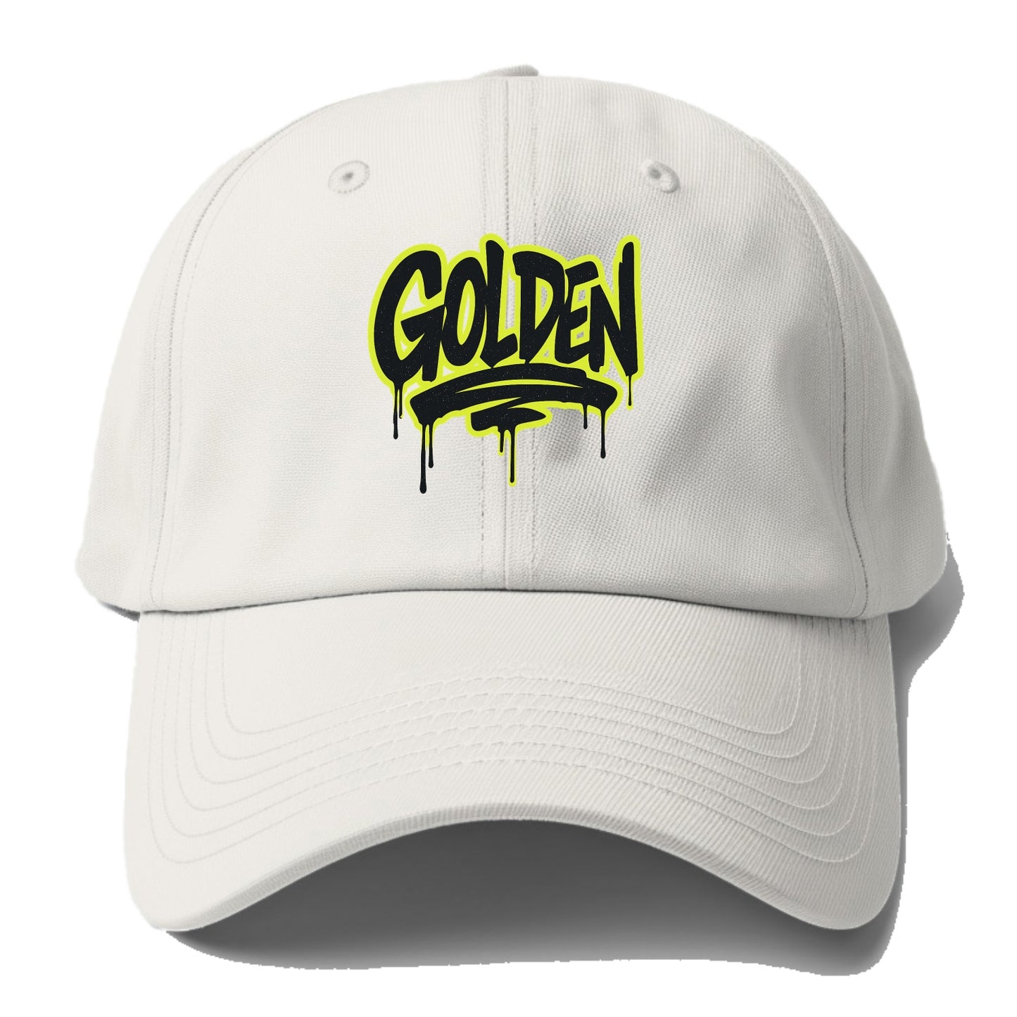 Bold typography design - "GOLDEN" - precious, valuable, excellent - Baseball Cap - Off White