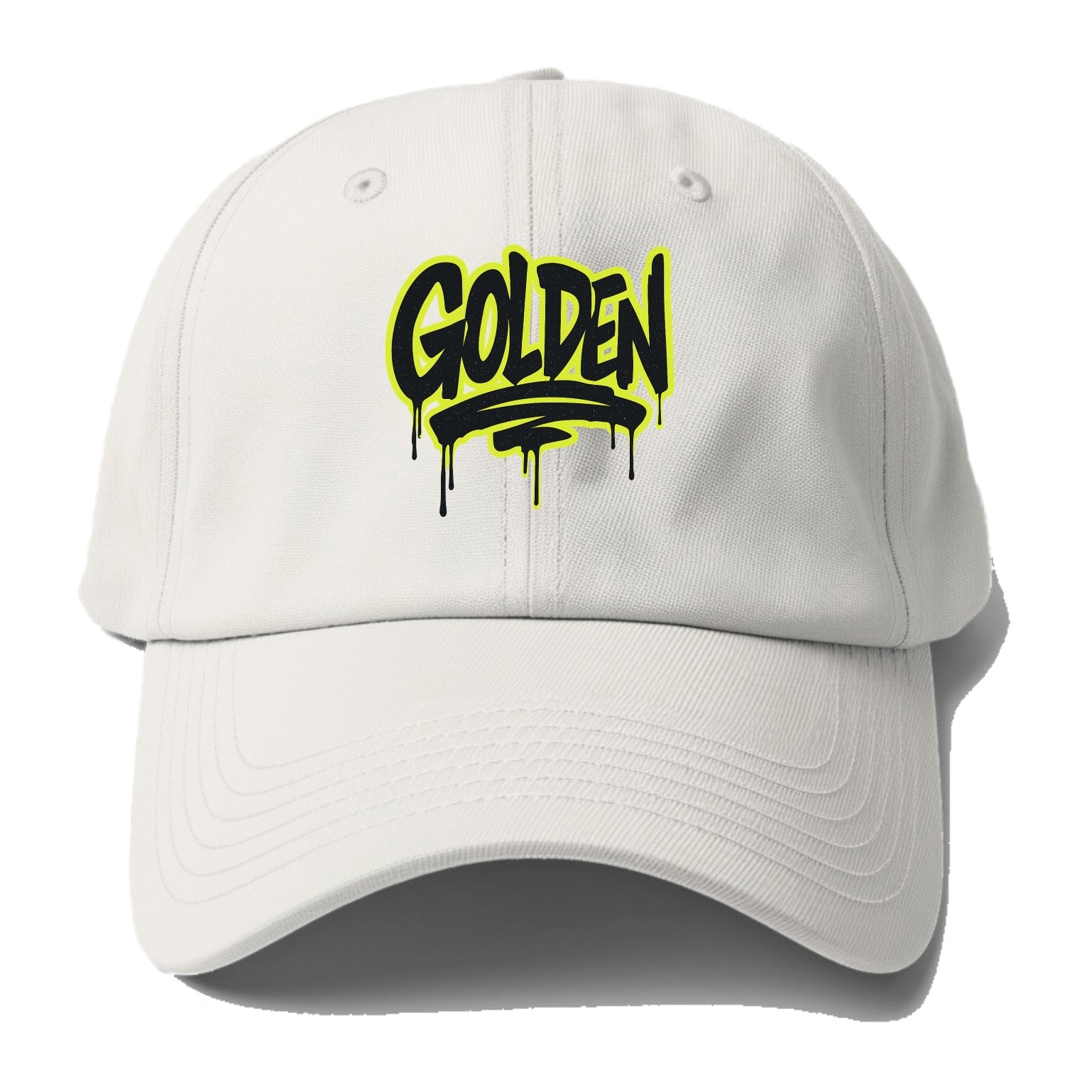 Bold typography design - "GOLDEN" - precious, valuable, excellent - Baseball Cap - Off White