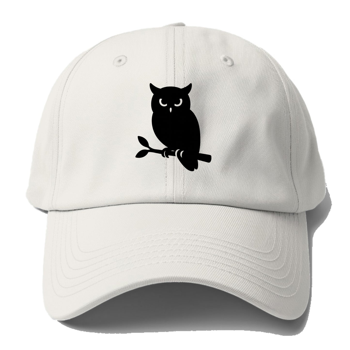 Owl perched on branch at night - Baseball Cap - Off White