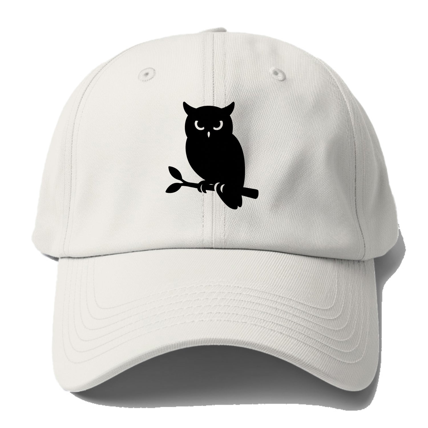 Owl perched on branch at night - Baseball Cap - Off White