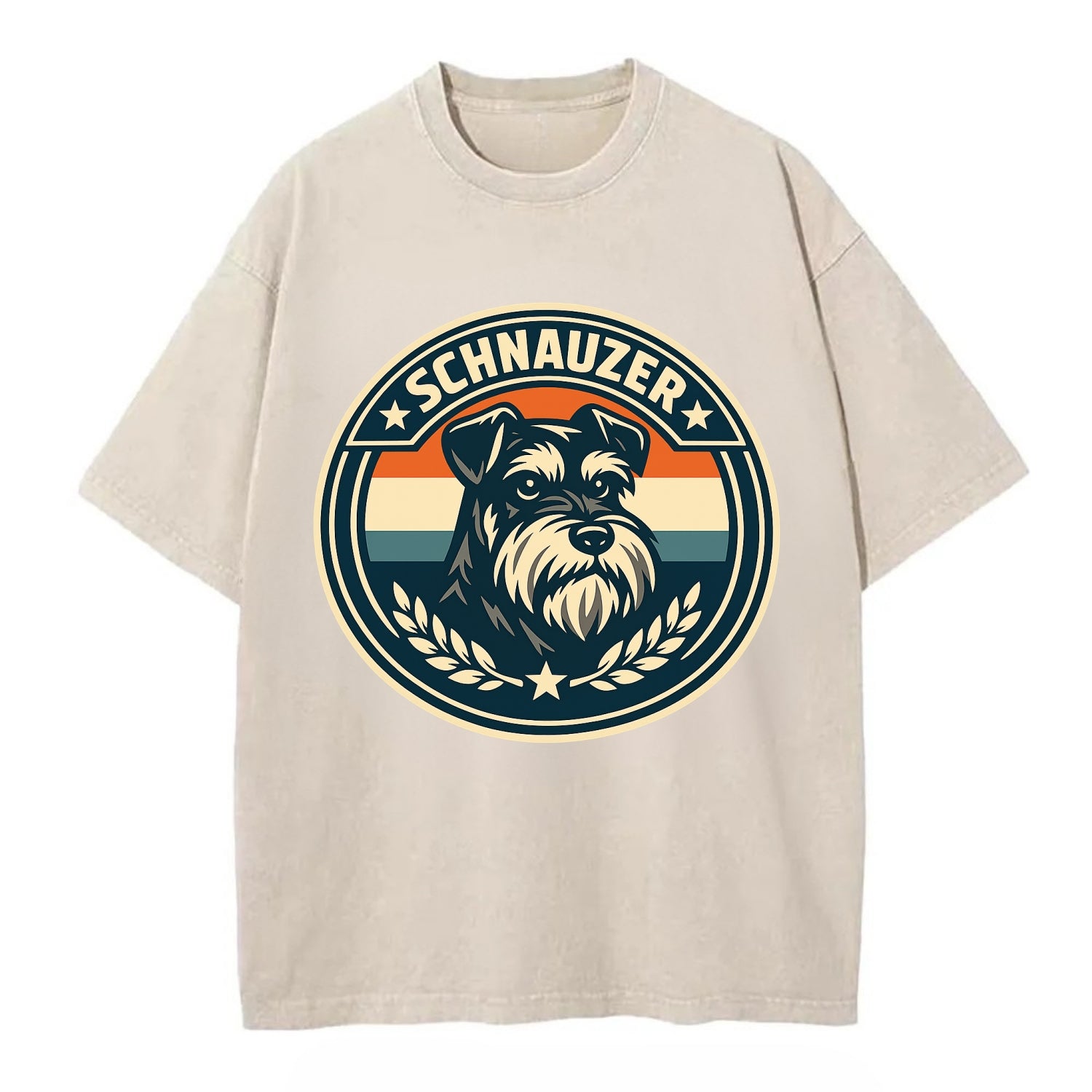 Noble Schnauzer Emblem - Vintage T-shirt - Off White