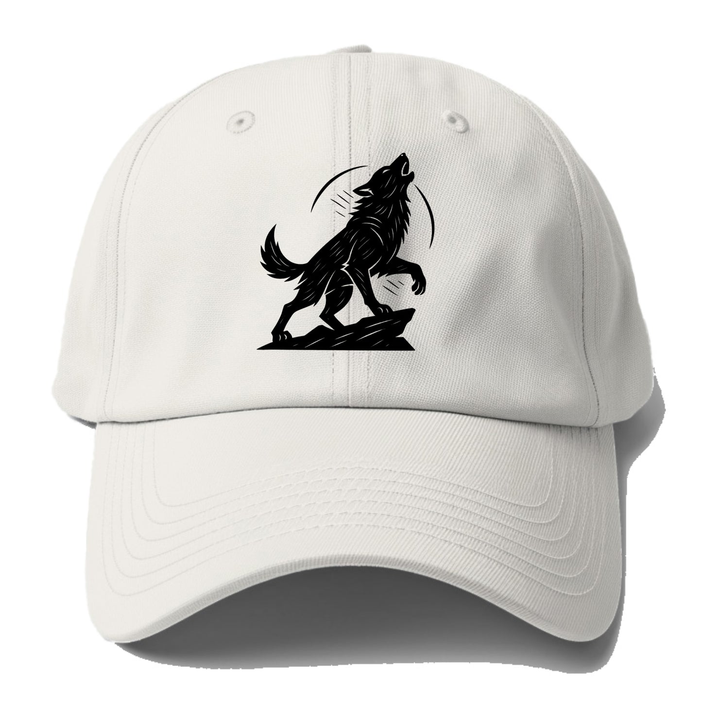Wolf howling at full moon - Baseball Cap For Big Heads - Off White