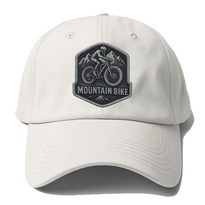 Mountain bike with rugged tires - cyclist badge - Baseball Cap For Big Heads - Off White
