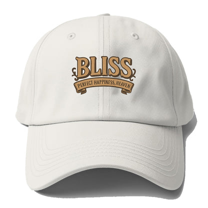 Bold typography design - "BLISS" - perfect happiness, heaven - Baseball Cap - Off White