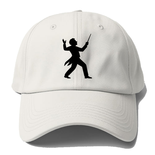 Conductor leading orchestra passionately - Baseball Cap