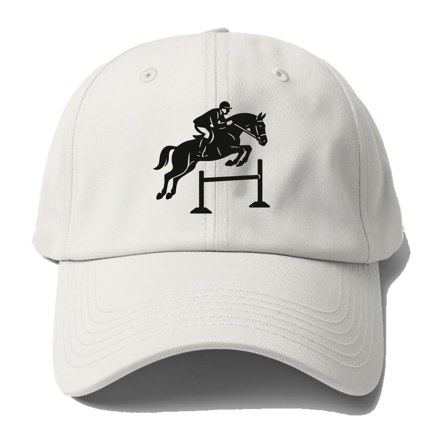 Equestrian jumping over obstacle - Baseball Cap - Off White