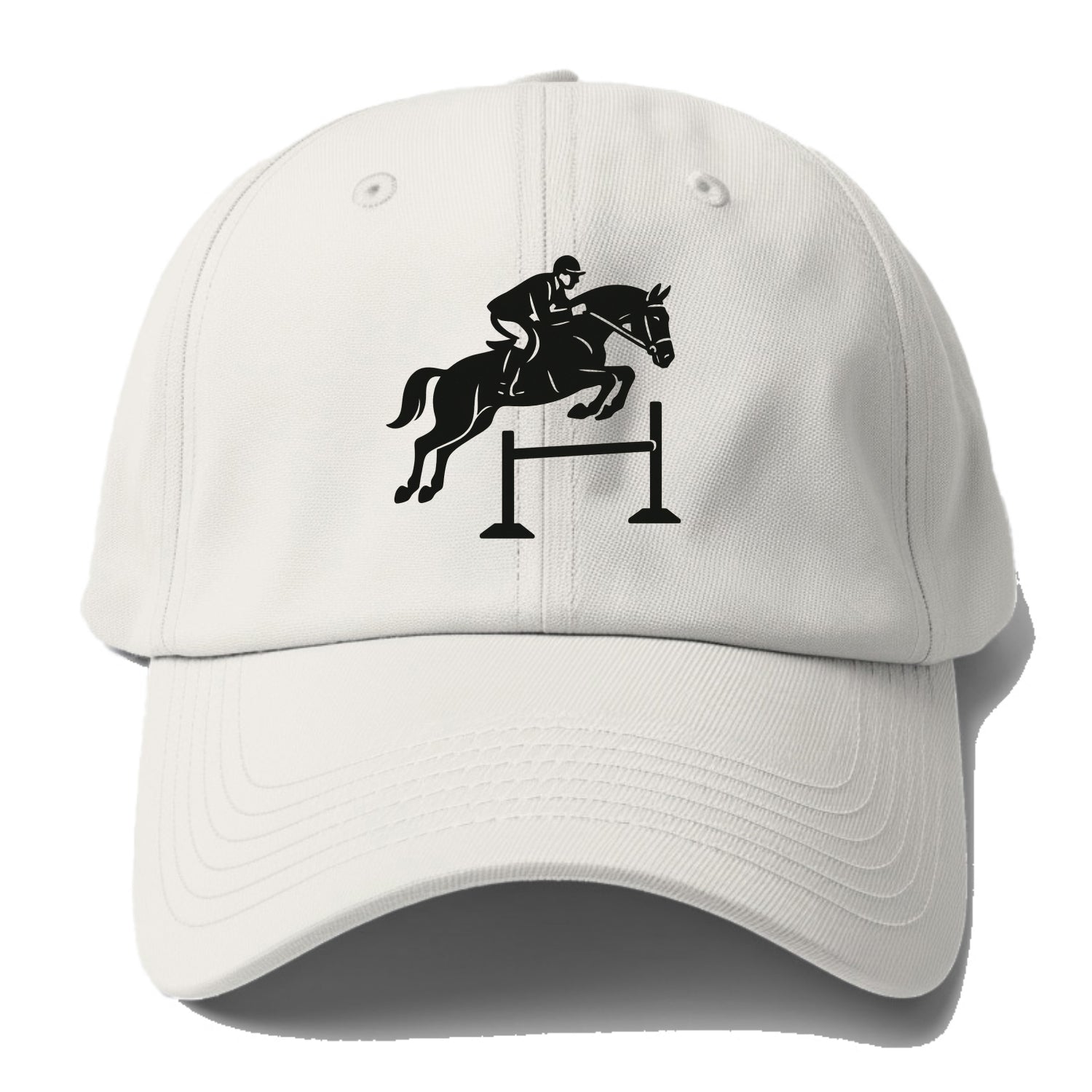 Equestrian jumping over obstacle - Baseball Cap - Off White
