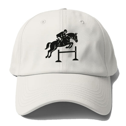 Equestrian jumping over obstacle - Baseball Cap - Off White