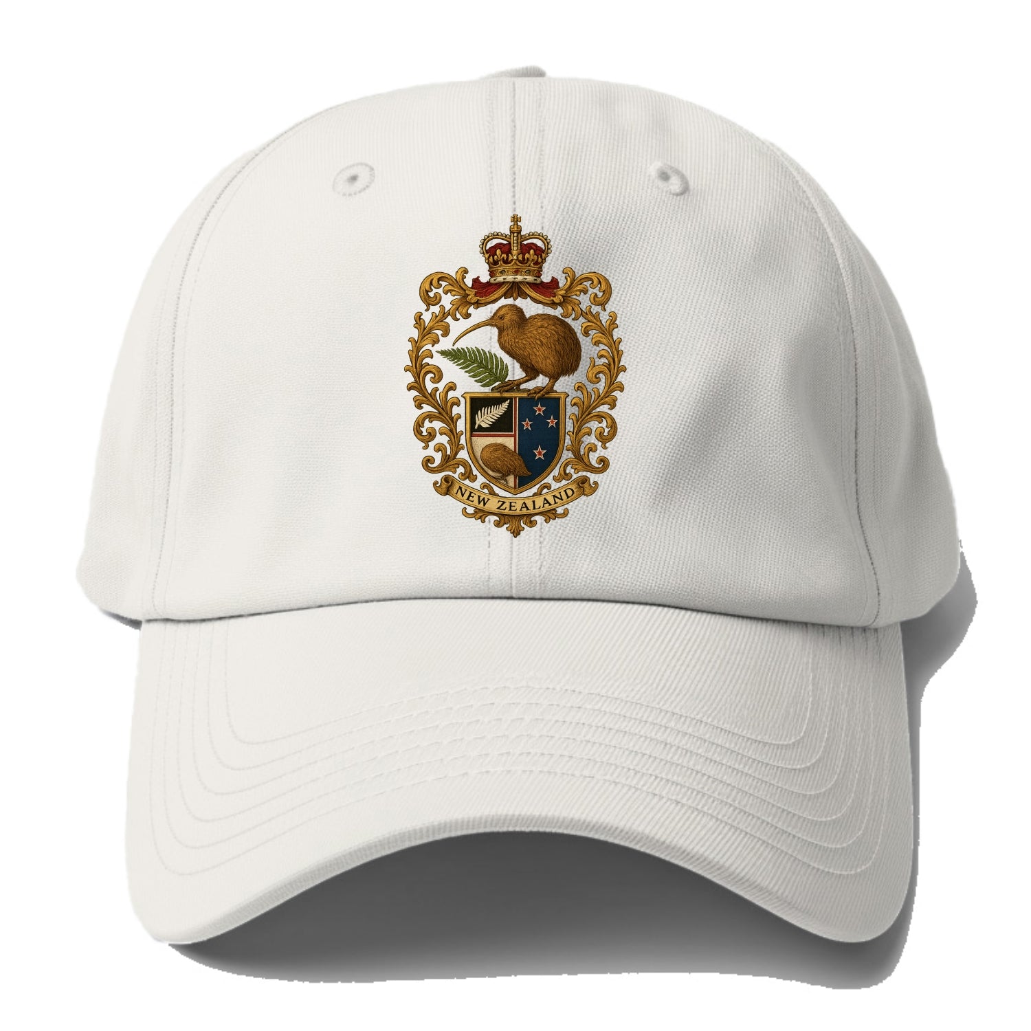 New Zealand Kiwi Emblem  - Baseball Cap - Off White