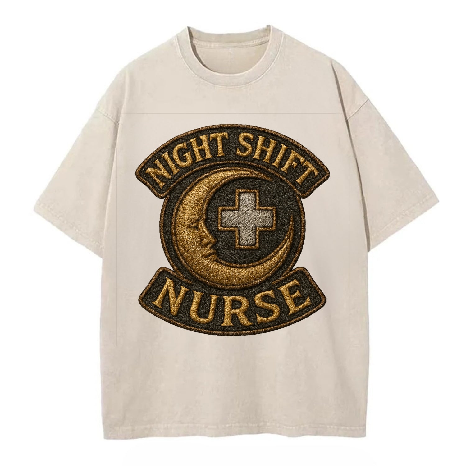 Night Shift Nurse  - Vintage T-shirt - Off White