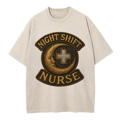 Night Shift Nurse  - Vintage T-shirt - Off White