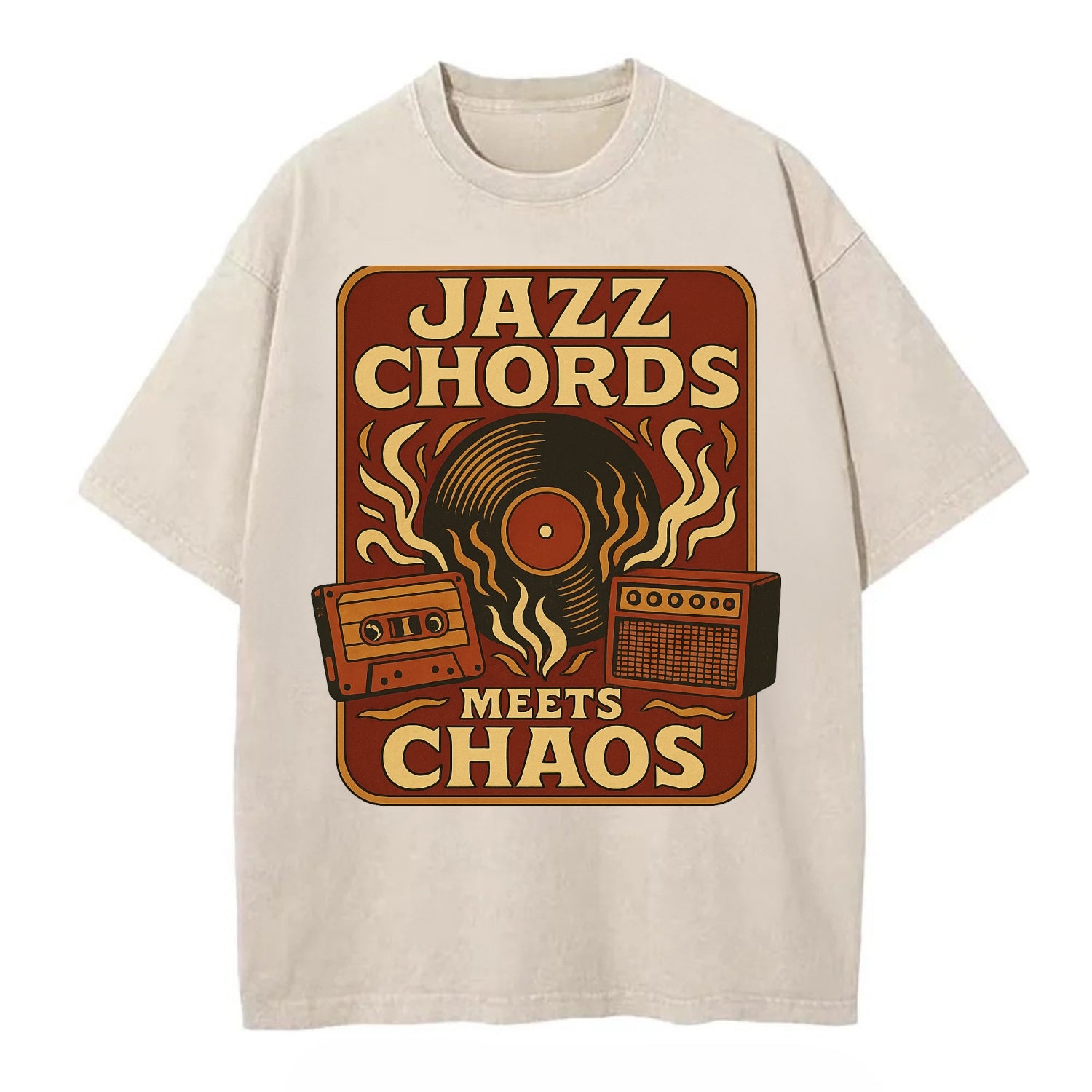 Jazz chords with hyperpop energy - "Jazz Meets Chaos" - unexpected fusion - Vintage T-shirt - Off White