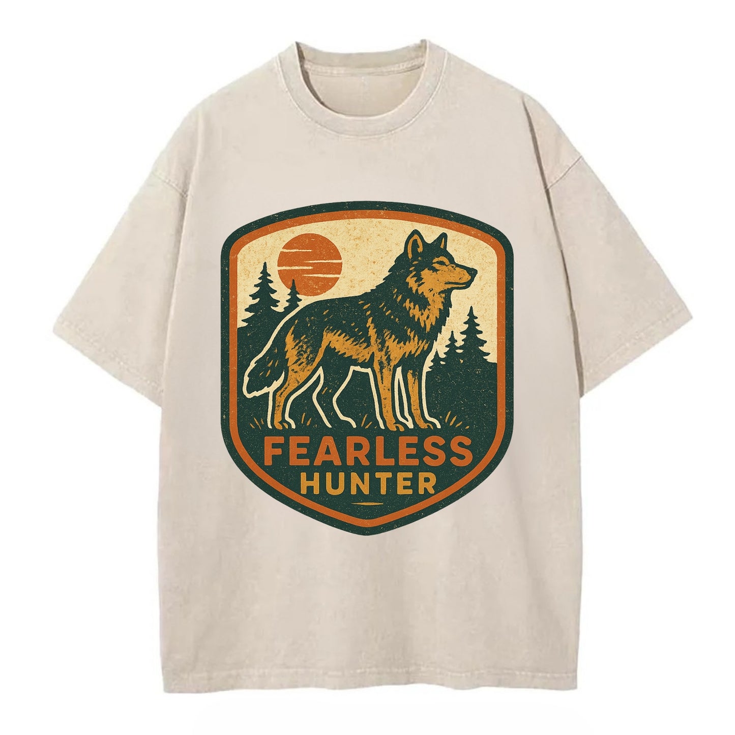 Fearless Hunter  - Vintage T-shirt - Off White