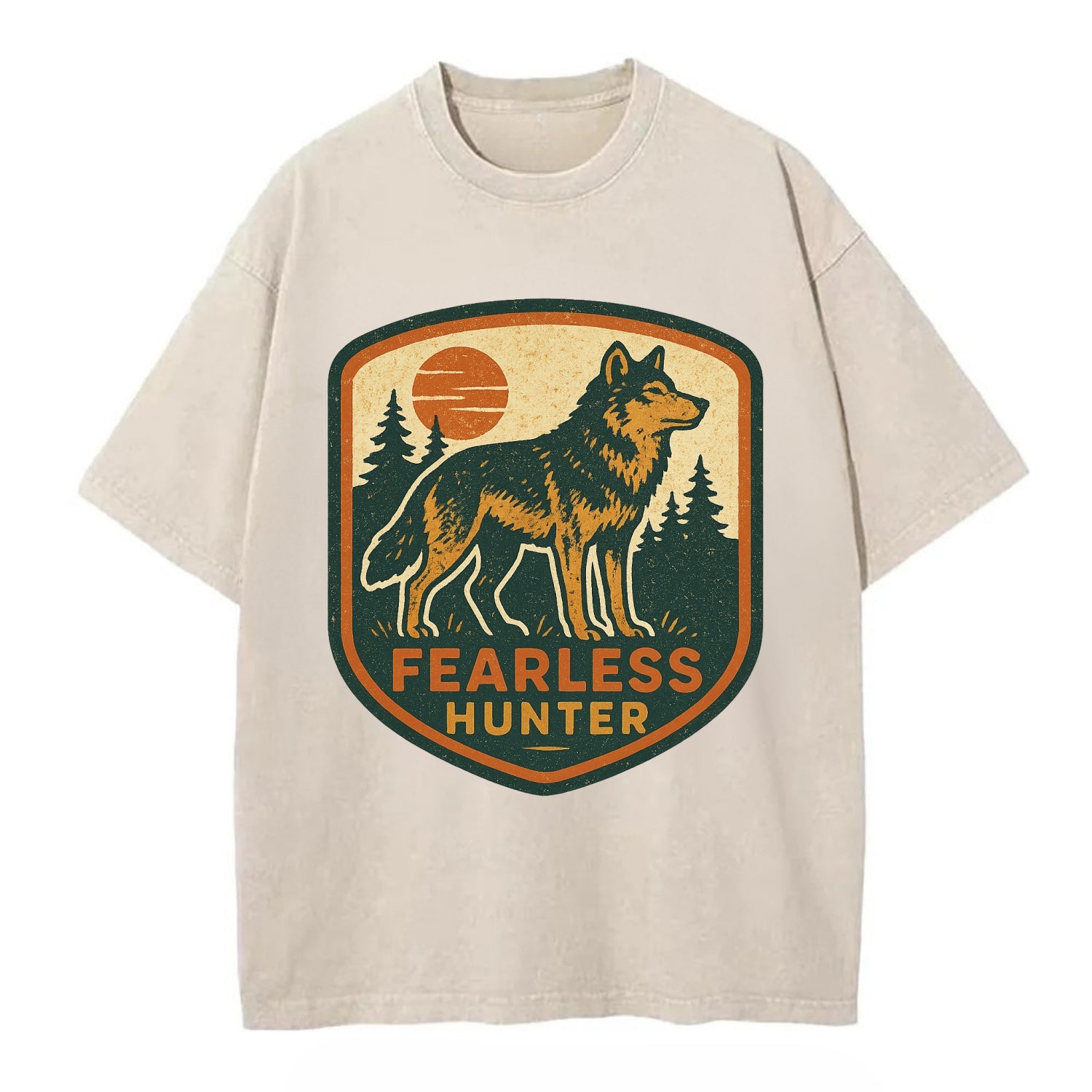 Fearless Hunter  - Vintage T-shirt - Off White