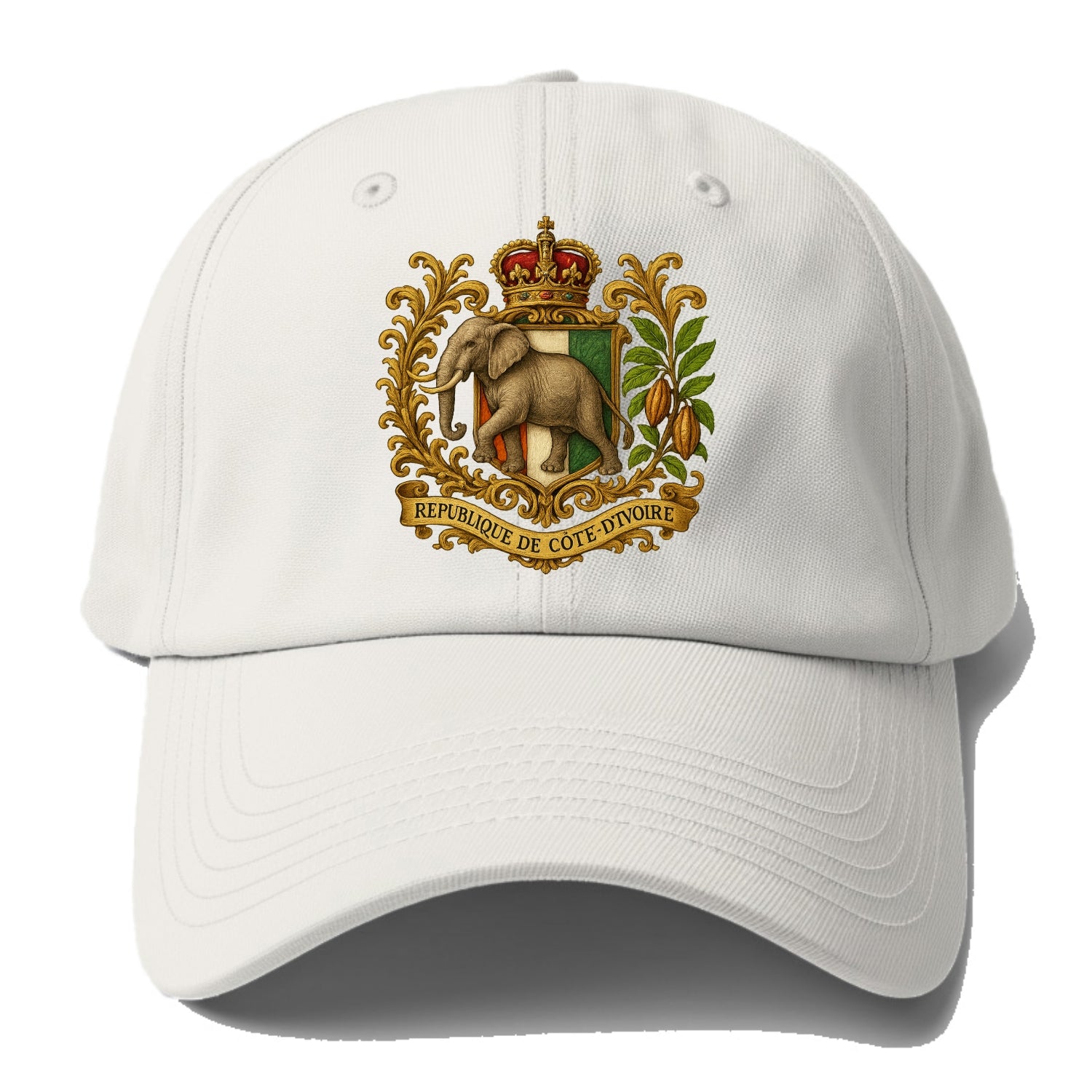Ivory Coast Heritage Badge - Baseball Cap For Big Heads - Off White