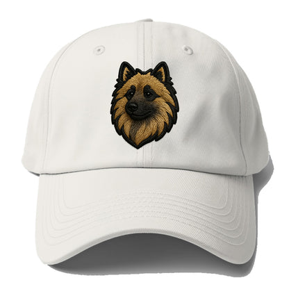 Keeshond - Contemporary spitz logo with - Baseball Cap - Off White