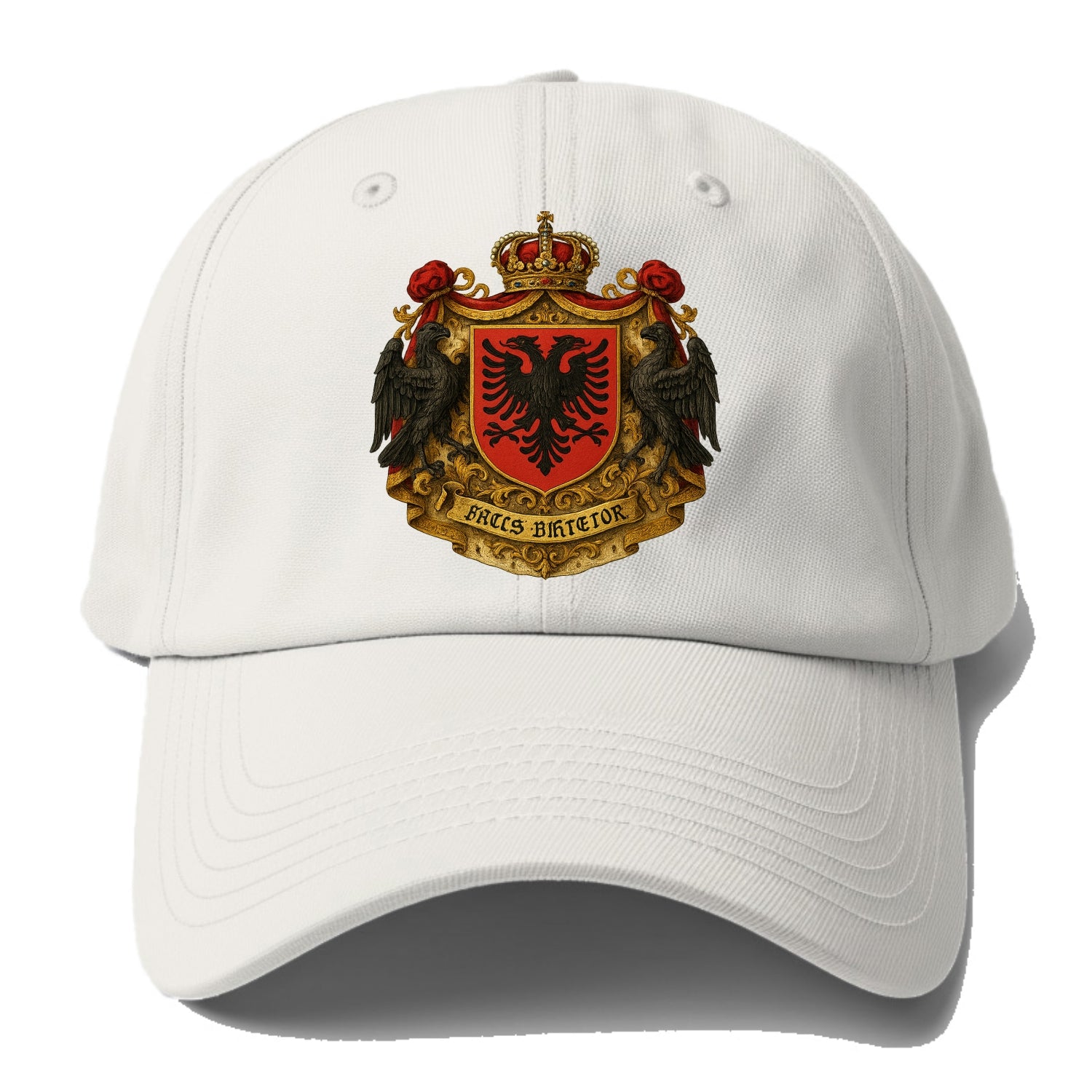 Albania Double Eagle Emblem  - Baseball Cap - Off White