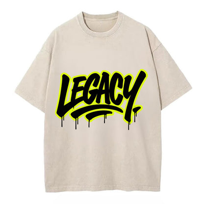 Bold typography design - "LEGACY" - what you leave behind, lasting impact - Vintage T-shirt - Off White