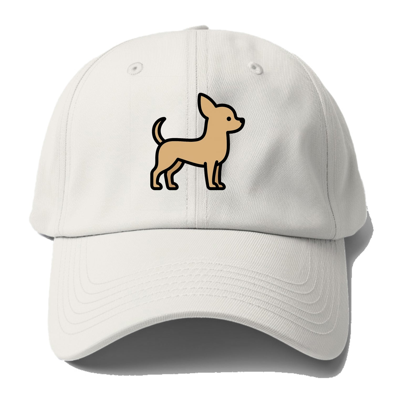 Chihuahua - Tan smooth coat flat side profile - Baseball Cap - Off White