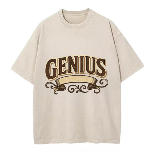 Bold typography design - GENIUS - exceptional intelligence, brilliance - Vintage T-shirt
