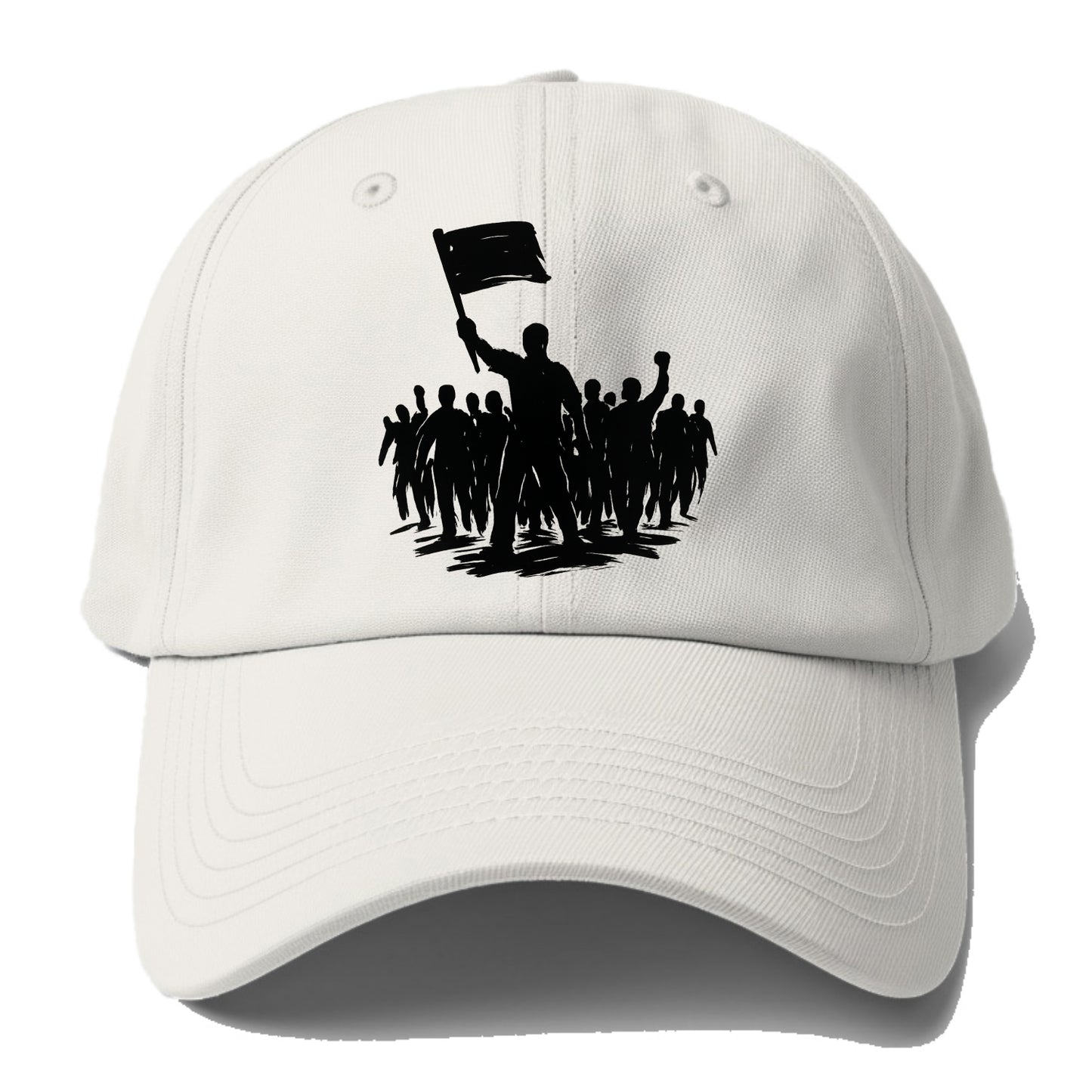 Crowd of protesters marching - solidarity movement ink painting - Baseball Cap For Big Heads - Off White