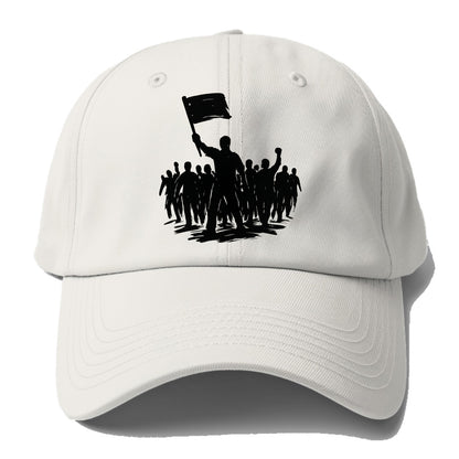 Crowd of protesters marching - solidarity movement ink painting - Baseball Cap For Big Heads - Off White