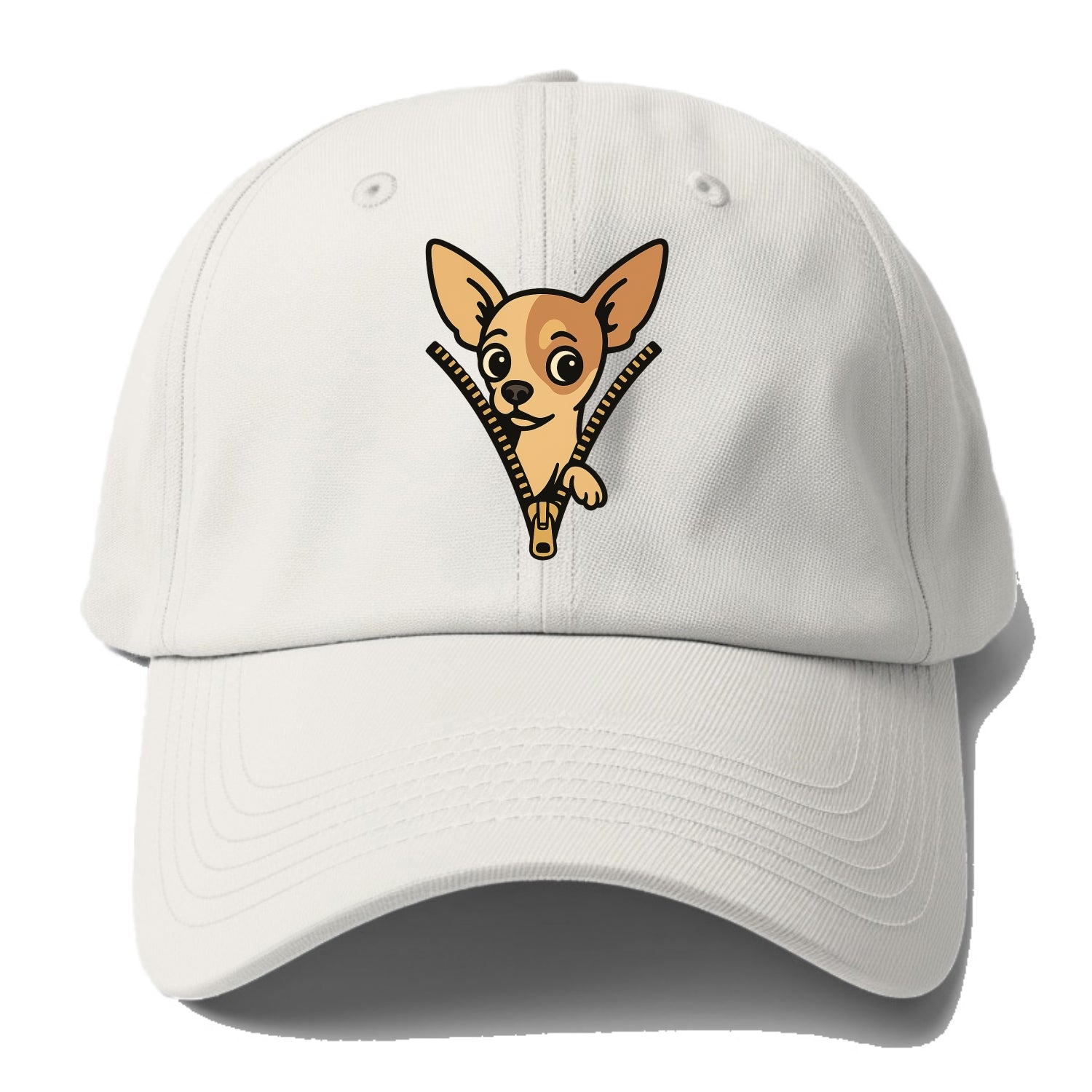 Chihuahua - Baseball Cap For Big Heads - Off White