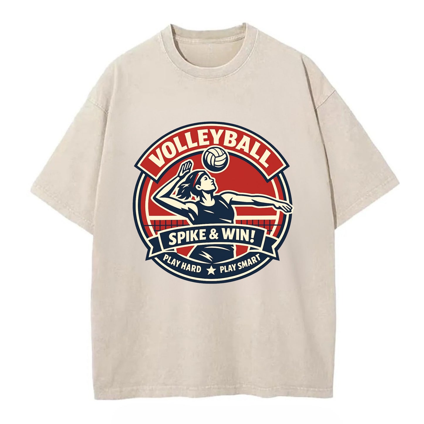 Dynamic Spike Emblem - Vintage T-shirt - Off White