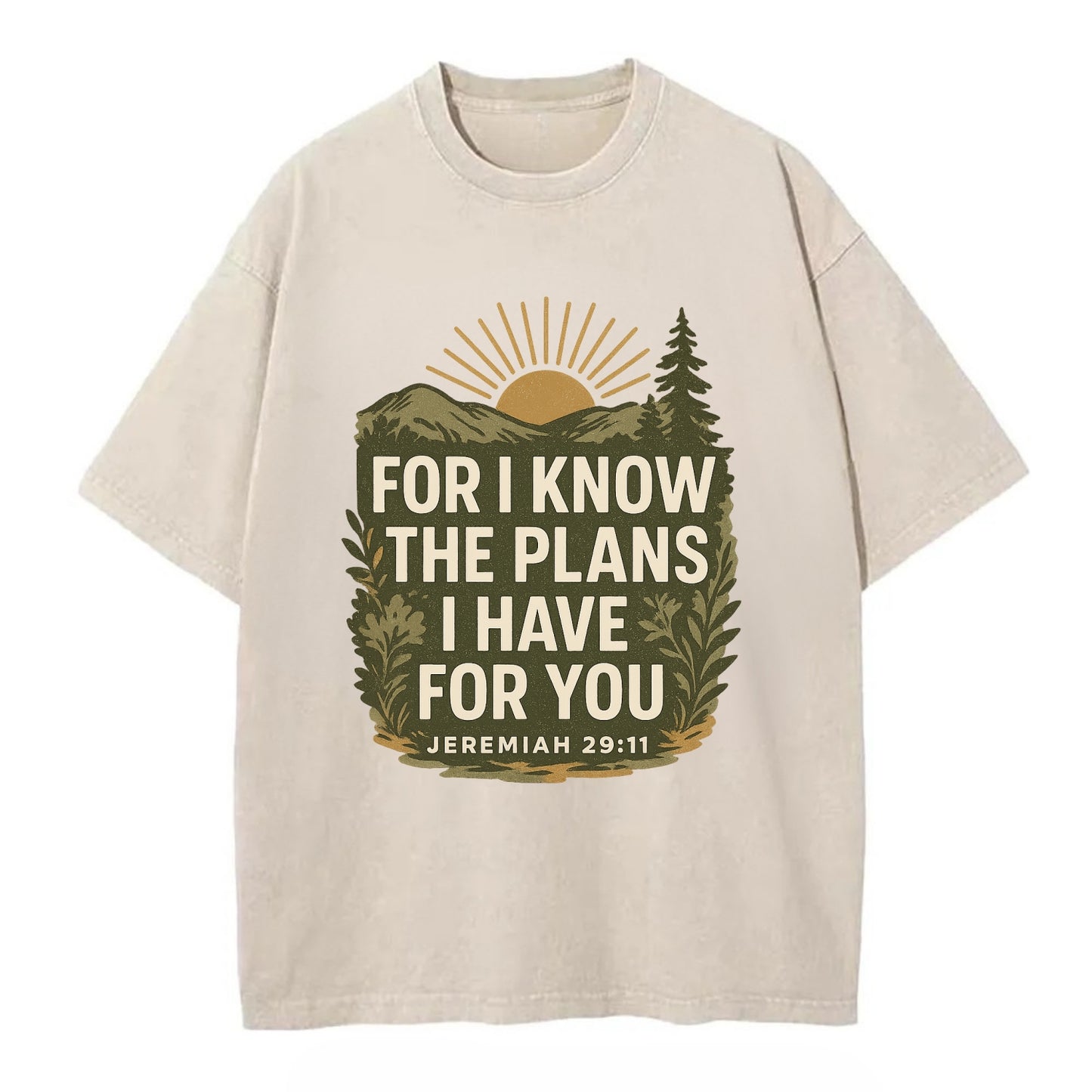 Jeremiah 29:11 Sunrise - Vintage T-shirt - Off White