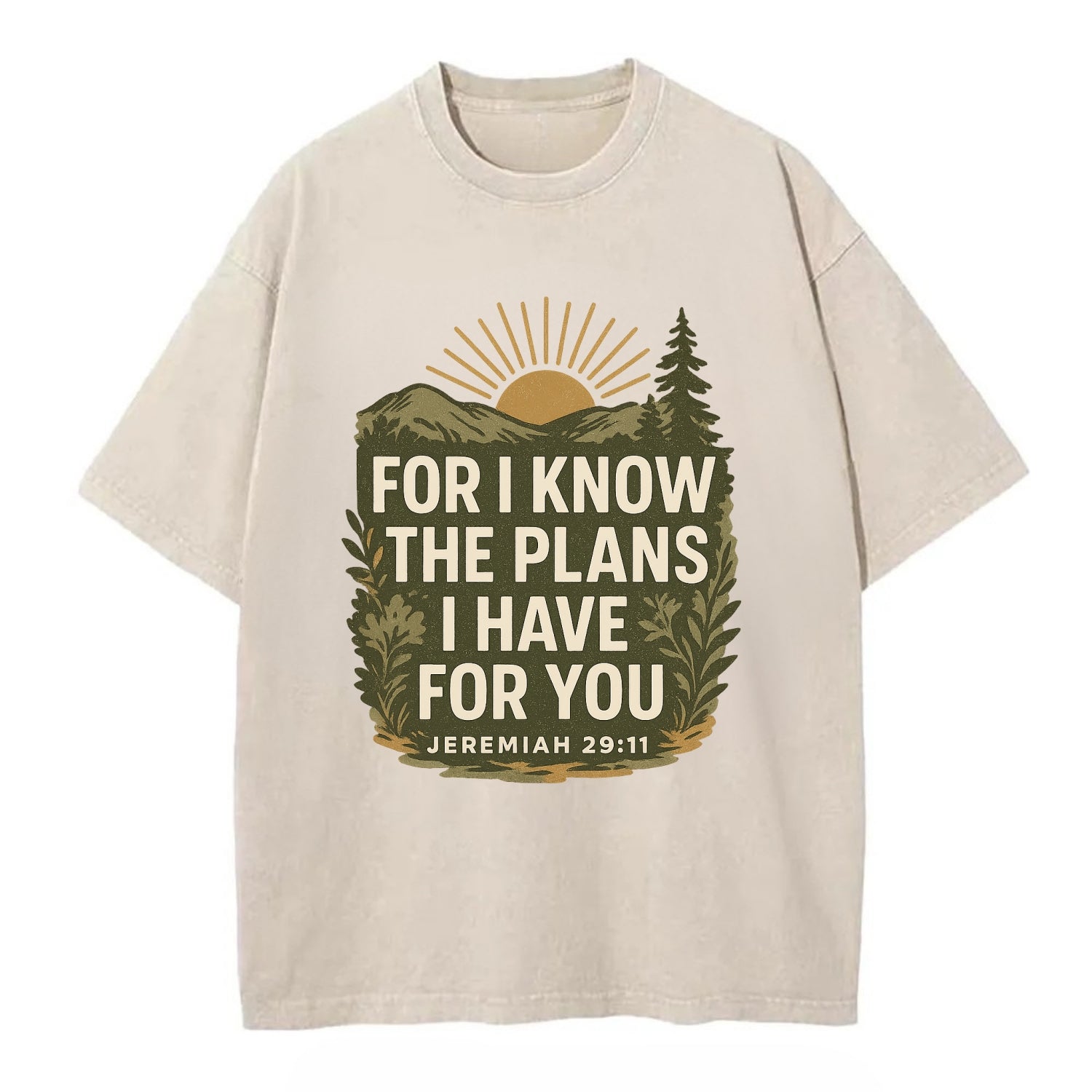 Jeremiah 29:11 Sunrise - Vintage T-shirt - Off White
