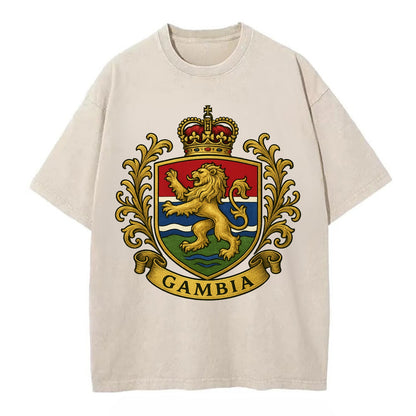 Gambia Heritage Badge  - Vintage T-shirt - Off White