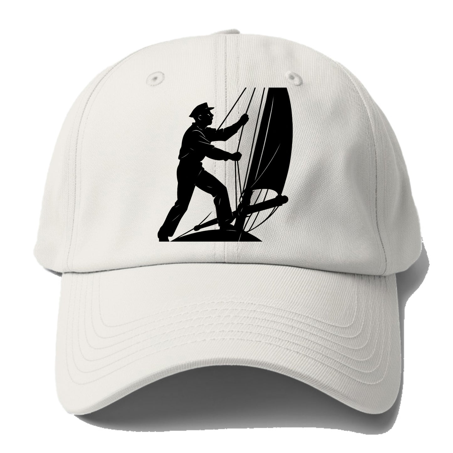Sailor adjusting the boom on a sailboat - Baseball Cap - Off White