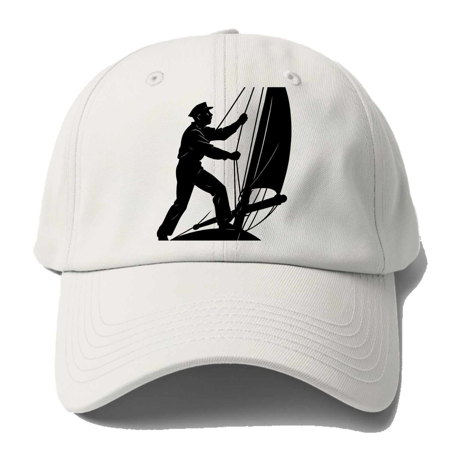 Sailor adjusting the boom on a sailboat - Baseball Cap - Off White