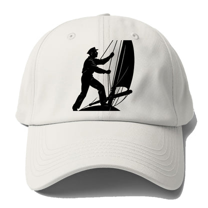 Sailor adjusting the boom on a sailboat - Baseball Cap - Off White