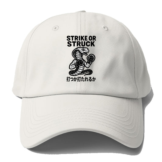 Strike or Struck - Cobra wearing boxing Baseball Cap - Off White