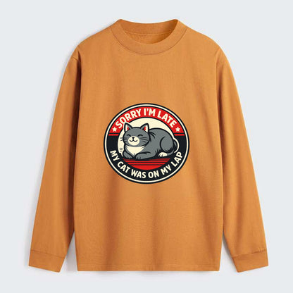 Charming Cat Loaf Excuse Emblem - Classic Long Sleeve Shirt - Orange