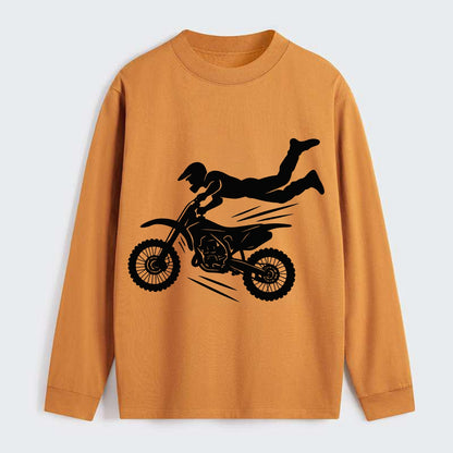 Motocross rider airborne trick - Classic Long Sleeve Shirt - Orange