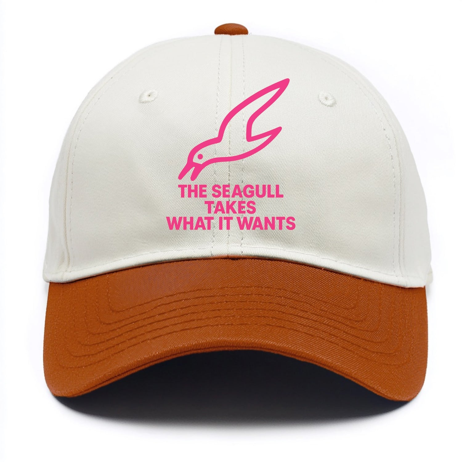 THE SEAGULL TAKES WHAT IT WANTS | Aggressive seagull diving down - Two Tone Cap - Orange