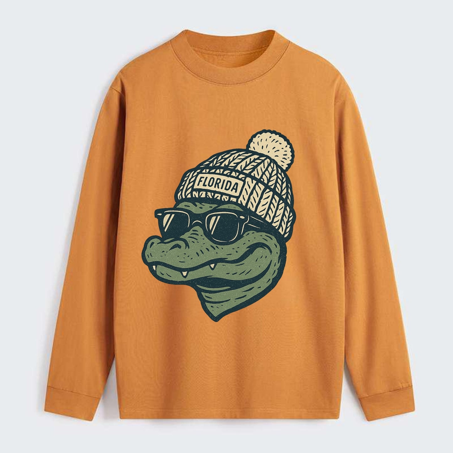 Gainesville Gator wearing Florida beanie - Classic Long Sleeve Shirt - Orange
