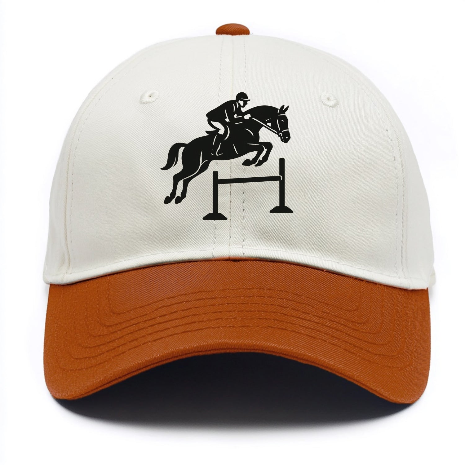 Equestrian jumping over obstacle - Two Tone Cap - Orange