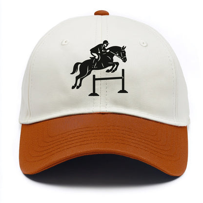 Equestrian jumping over obstacle - Two Tone Cap - Orange