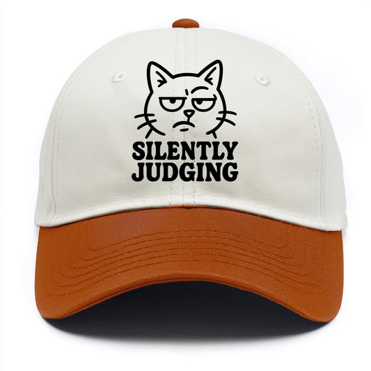 Sassy Side-Eye Cat - Two Tone Cap - Orange