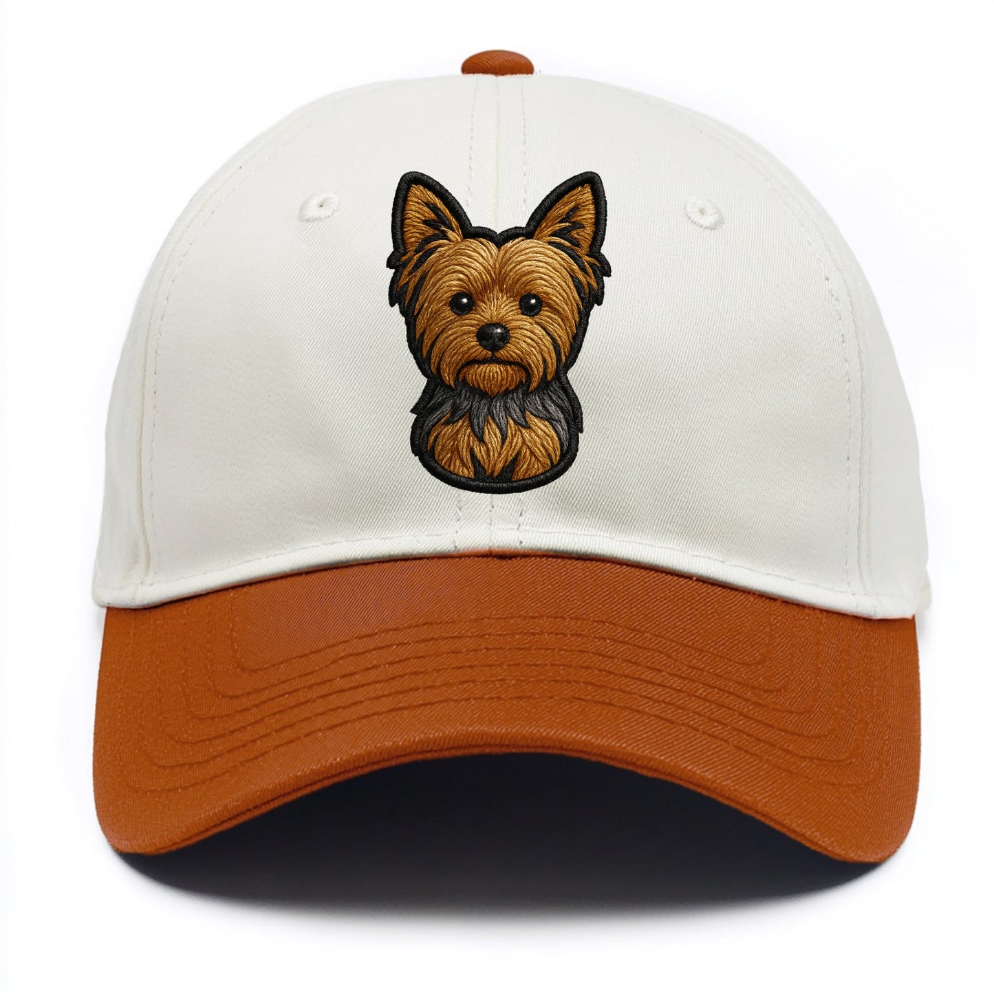 Yorkshire Terrier - Modern tiny dog logo - Two Tone Cap - Orange