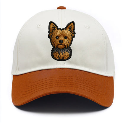 Yorkshire Terrier - Modern tiny dog logo - Two Tone Cap - Orange